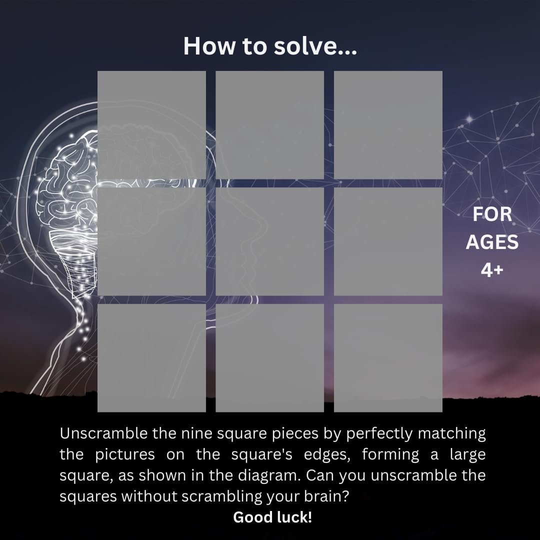 Scramble Squares Freshwater Fish 9 Piece Challenging Puzzle - Amazing & Engaging Brain Teaser - Mind Game for Children, Teens, Adults & Seniors - Boosts Cognitive Function & Problem Solving