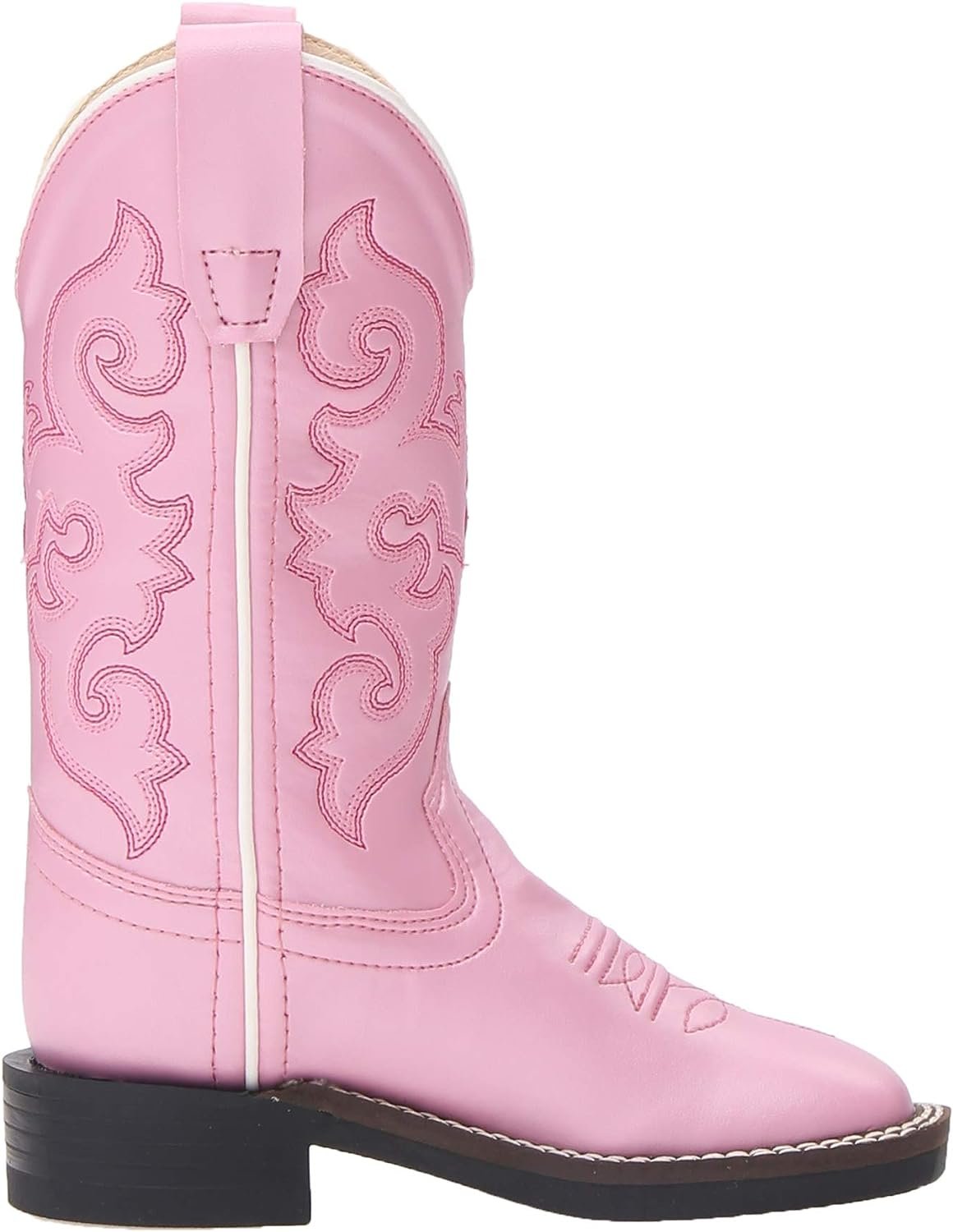Old West Kids Boots Girl's R W/Silver Toe Rand (Toddler/Little Kid) Boots