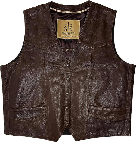 STS Ranchwear Men's Lightweight Classic Leather Vest