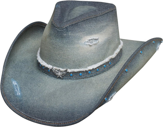 Bullhide Montecarlo Hats Silver Wings Denim Western Cowboy Hat
