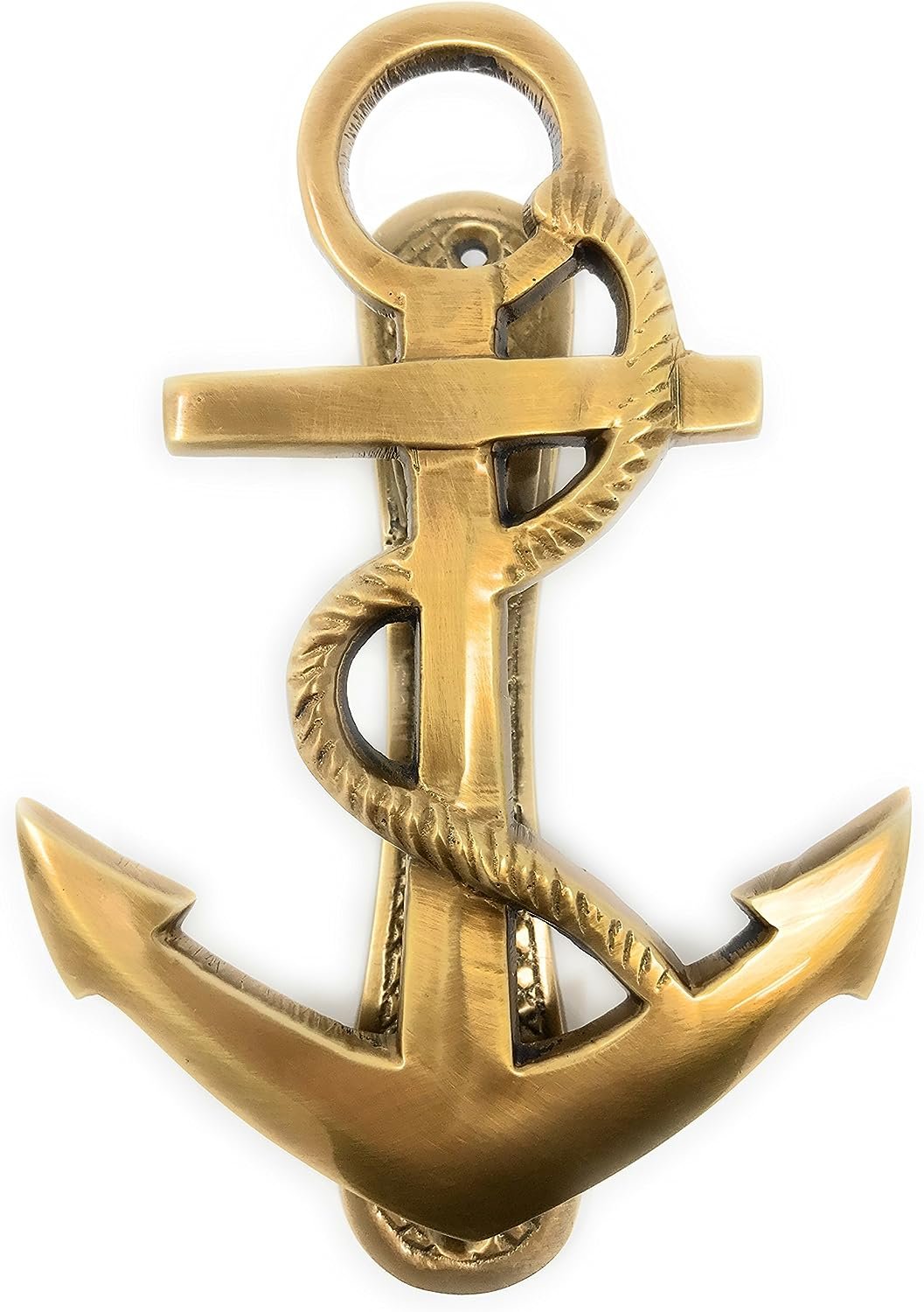 Madison Bay Company Nautical Ship's Anchor Antiqued Brass Door Knocker, 6.25 Inches Tall