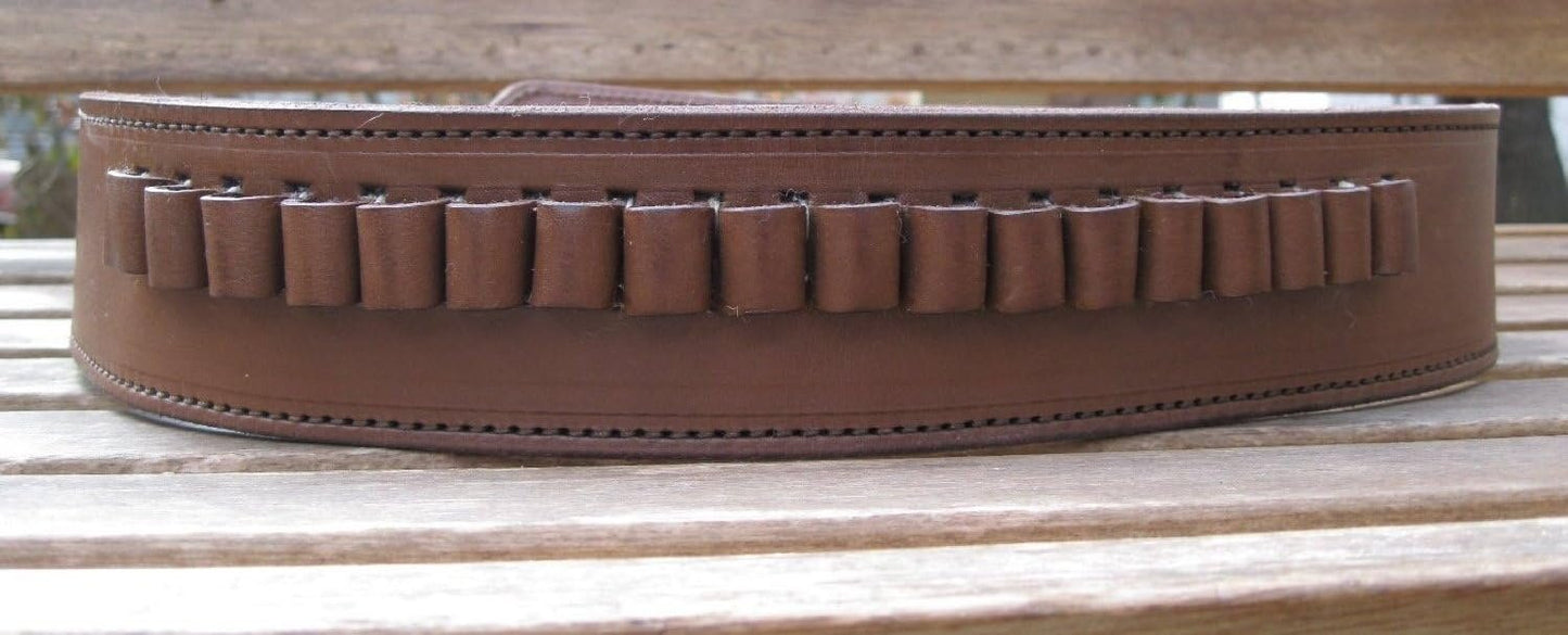 Shotgun Lilli Brown Genuine Leather - 22 Caliber - Cartridge Gun Belt