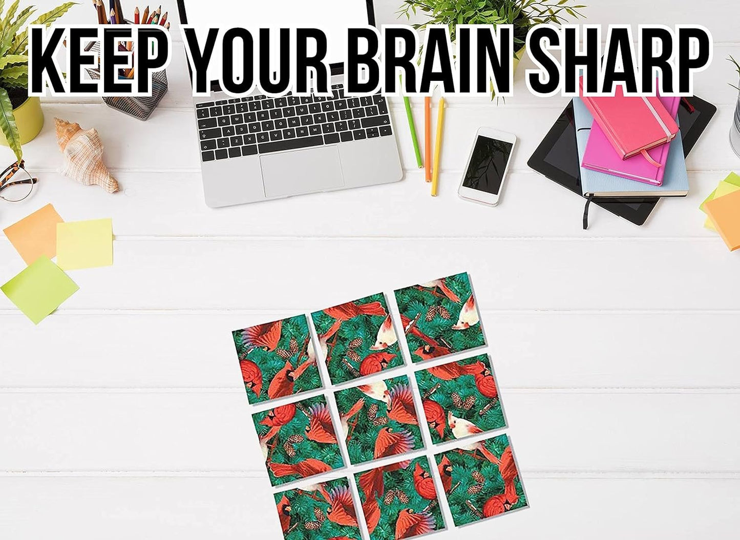 B. Dazzle - Cardinals 9 Piece Scramble Square Puzzle - Challenging Brain Teaser for Children & Adults-Boosts Cognitive Function & Problem Solving