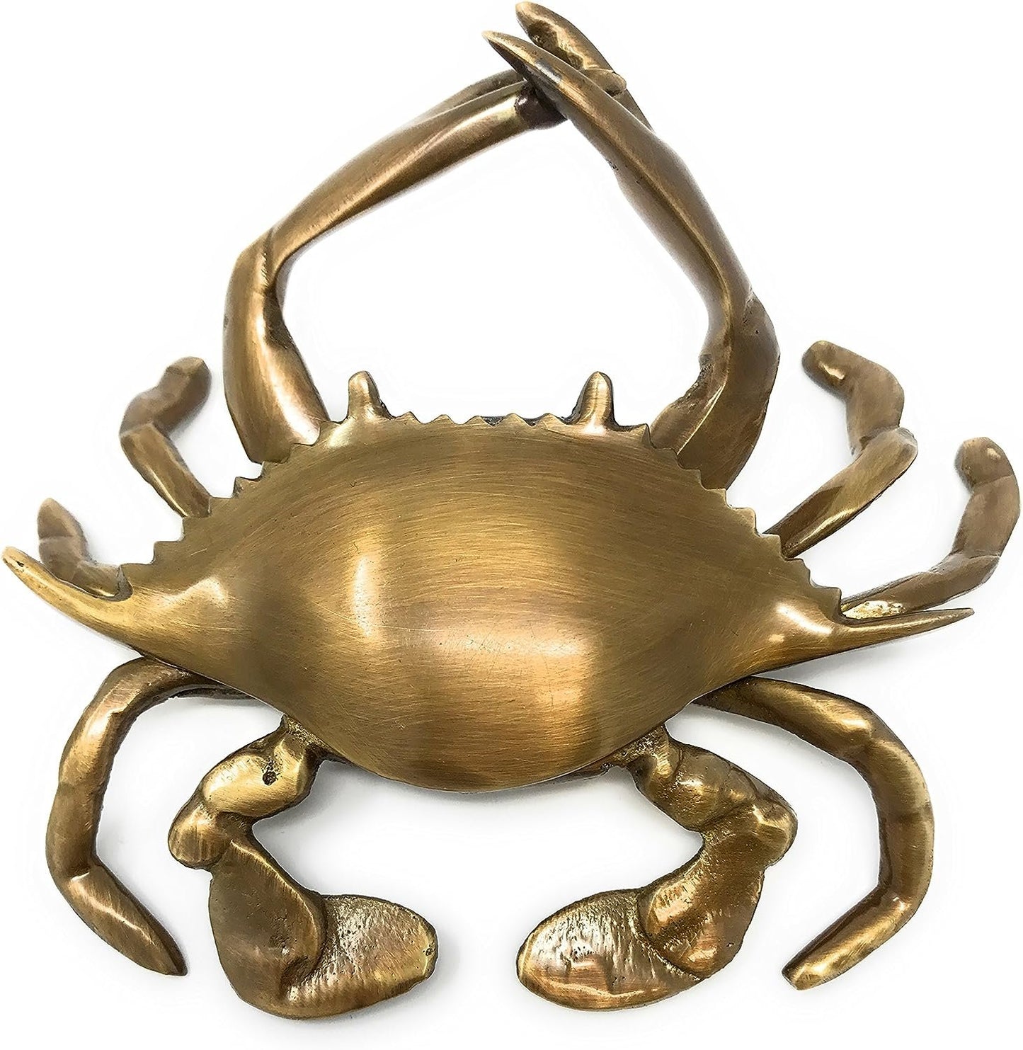 Madison Bay Company Nautical Antiqued Brass Blue Crab Paperweight, 5.5 Inches Wide