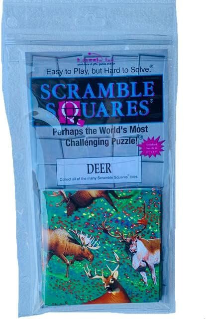 Scramble Squares Deer 9 Piece Challenging Puzzle - Ultimate Brain Teaser and Mind Game for Young and Senior Alike - Engaging and Creative with Beautiful Artwork - by B.Dazzle