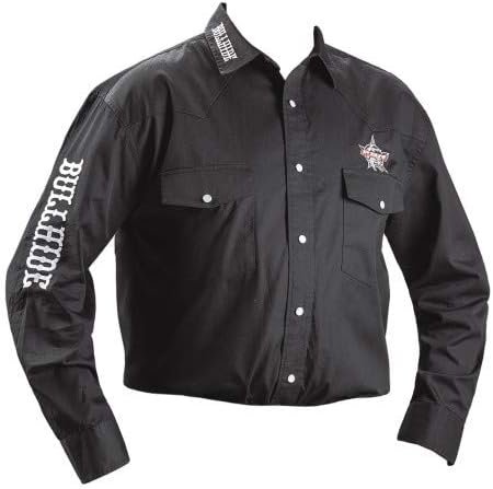 Bullhide Men's PBR Embroidered Black Western Shirt