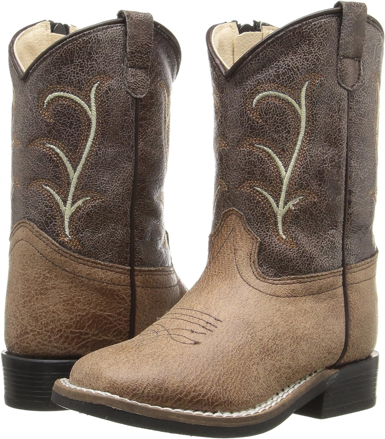 Old West Kids Boots Unisex-Child Square Toe Vintage (Toddler) Western Boot