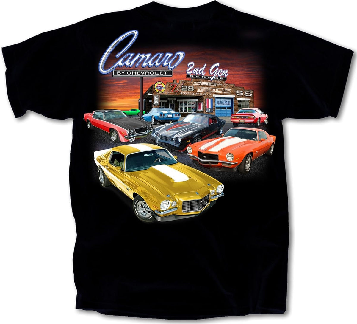 Joe Blow T's 1970-1981 Chevy Camaro 2nd Gen Garage T-Shirt Cotton Preshrunk