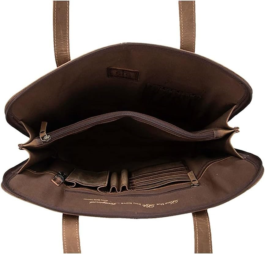STS Ranchwear Women's Western Cowhide Leather Laptop Shopper Shoulder Bag