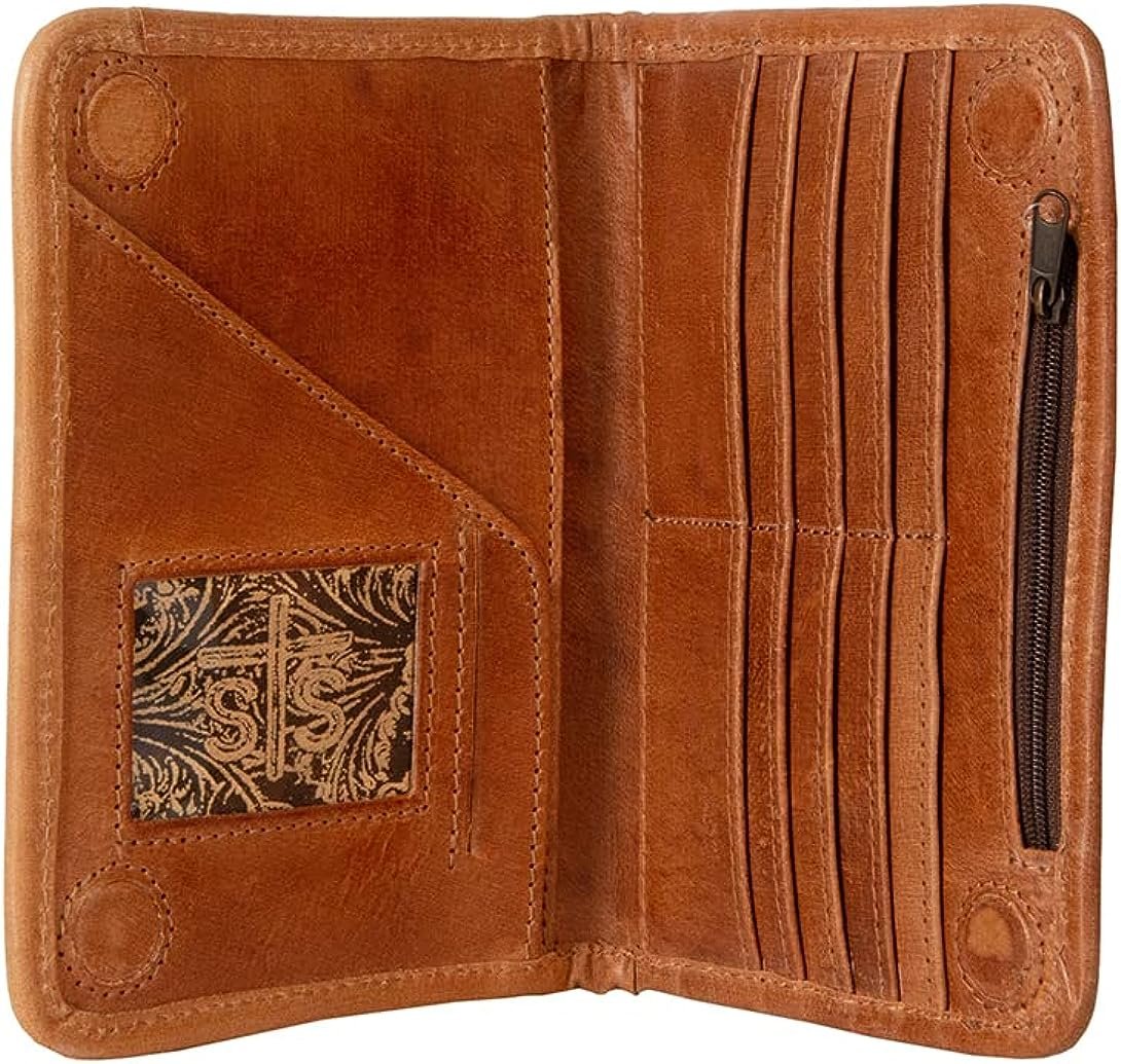 STS Ranchwear Everyday Western Style Full Grain Leather Yipee Kiyay Collection Magnetic Wallet, Multi