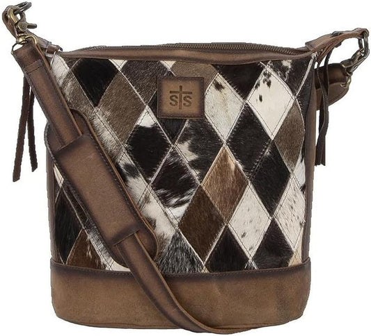STS Ranchwear Diamond Mail Bag Ladies Leather Handbag Cowhide