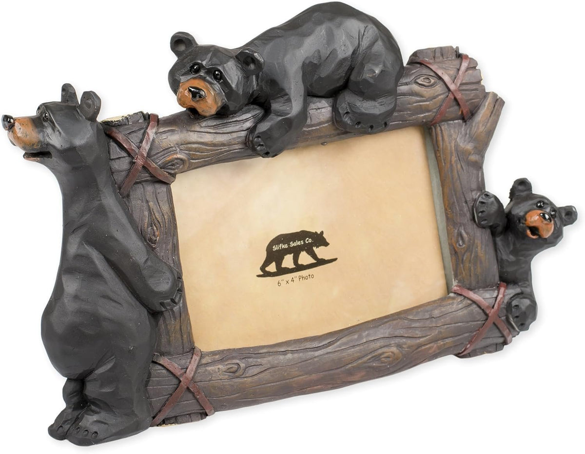 Slifka Sales Co. Climbing Bears 11 x 2 x 7.5 Inch Resin Crafted Tabletop 4x6 Picture Frame