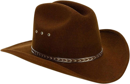 Faux Felt Wide Brim Western Cowboy Hat