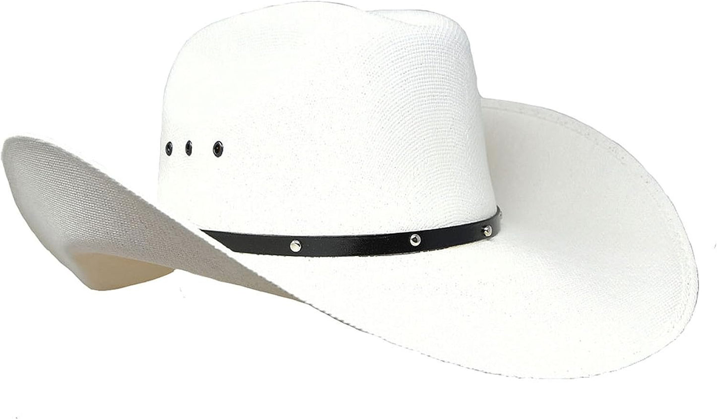 BULLHIDE Straw Collection Men's Double Barrel Ace 50x Straw Western Cowboy Hat with 4 1/4" Shapeable Brim