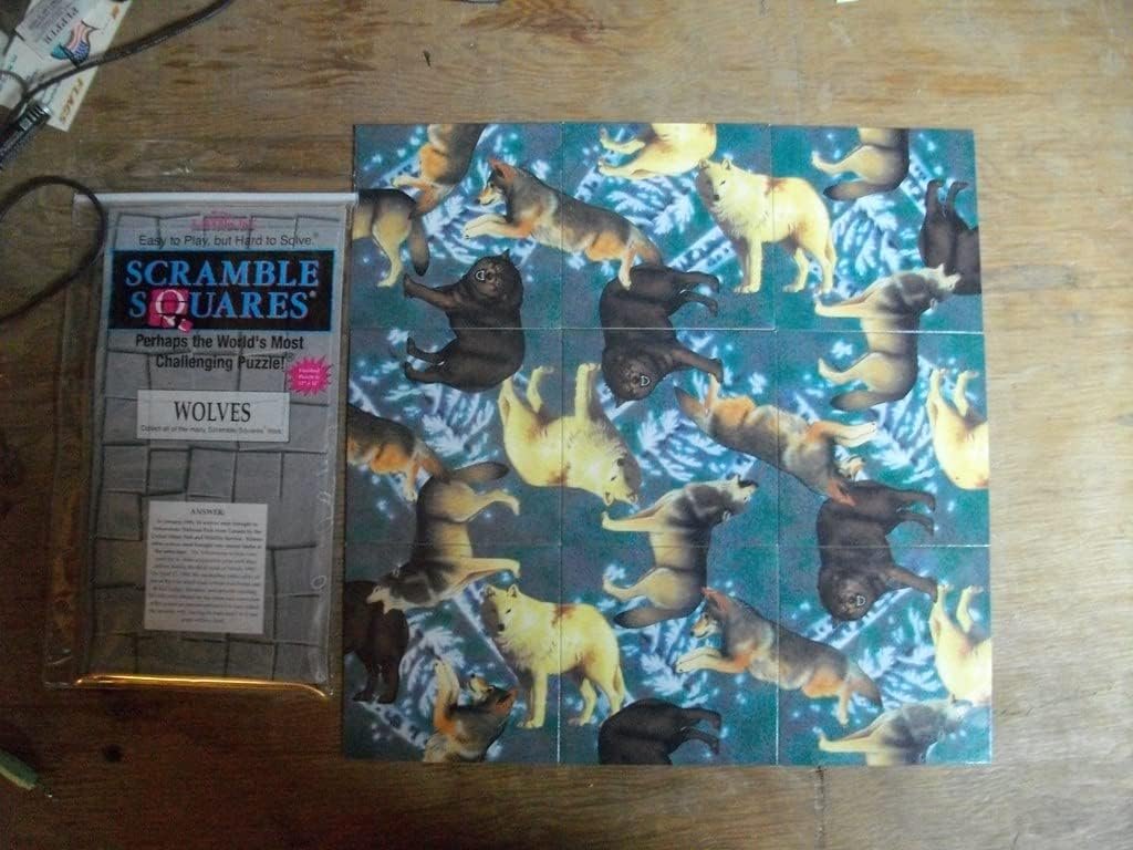 B. Dazzle -Wolves-9 Piece Scramble Square Puzzle - Challenging Brain Teaser for Children & Adults-Boosts Cognition and Problem Solving