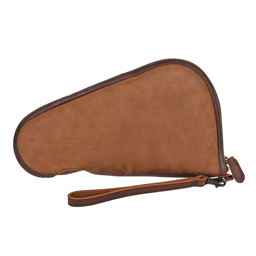 STS Ranchwear Cowhide Durable Versatile Leather Soft Padded Zippered Gun Case with Wrist Strap