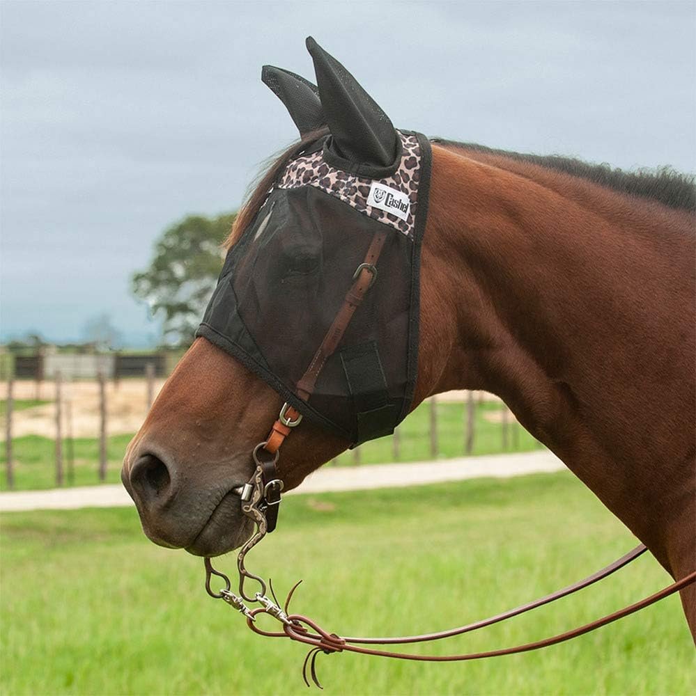 Cashel Quiet Ride Designer Fly Mask with Ears, Leopard, Arabian