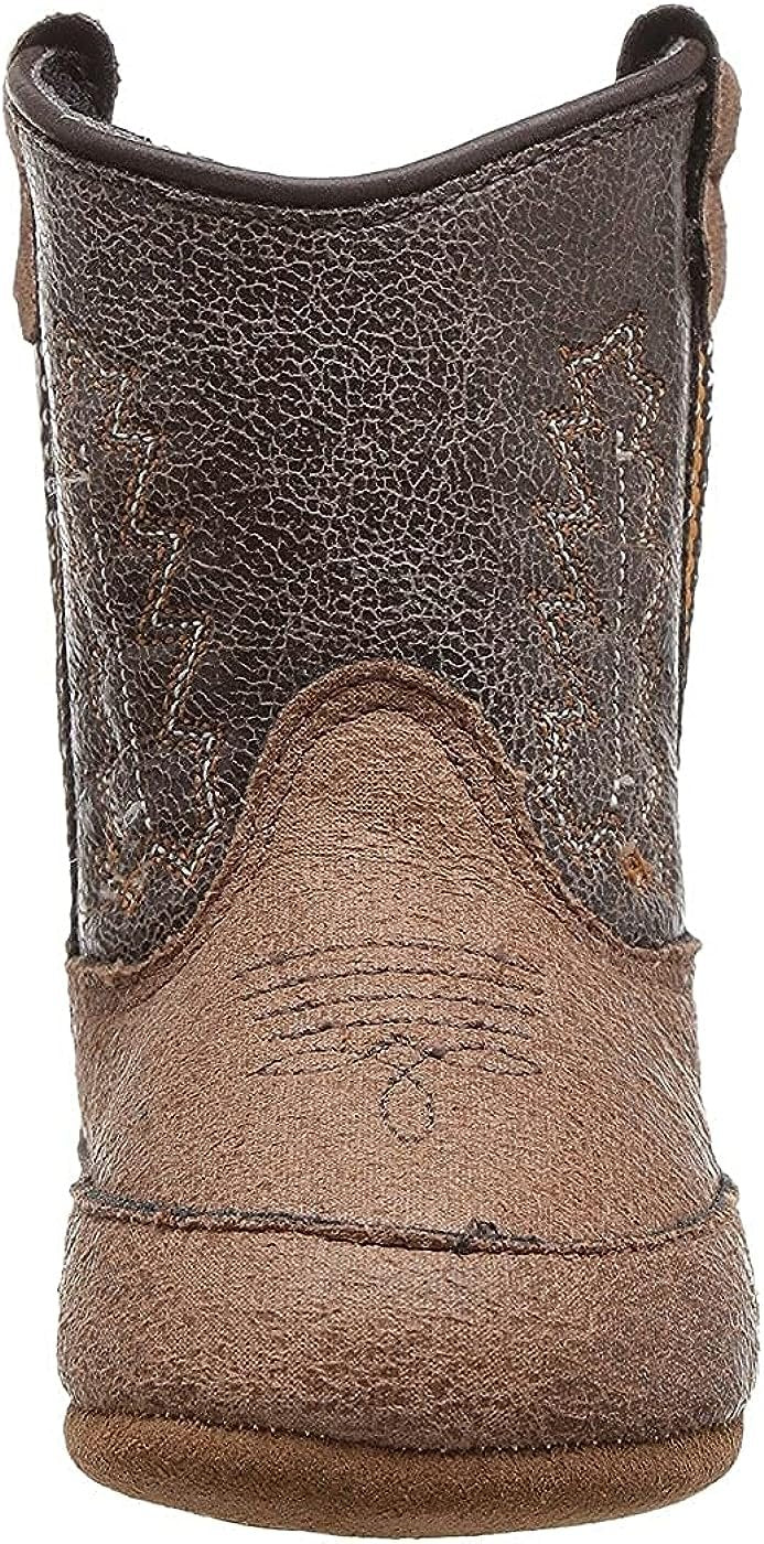 OLD WEST Kids Unisex Poppets (Infant/Toddler) Leather Boots with Velcro Closure